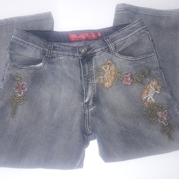Beautiful High Denim - Beautiful High Embroidered Bottoms